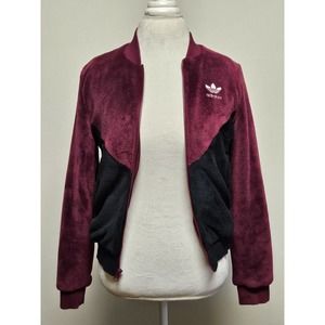 Adidas Cranberry/Purple and Black Sports Logo Monogram Jacket